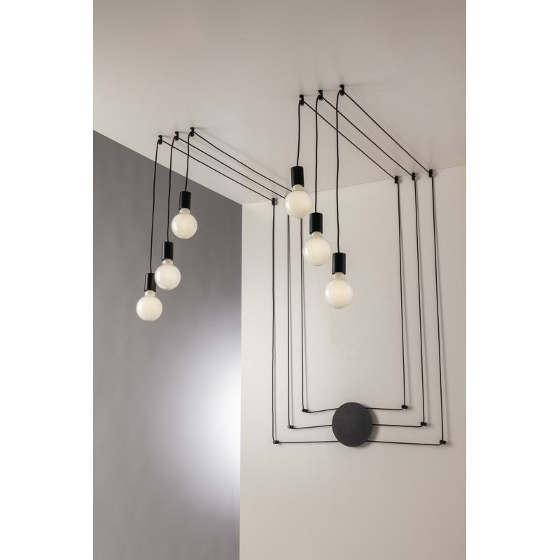 BLACK HABITAT CEILING LIGHT 6XE27 500CM